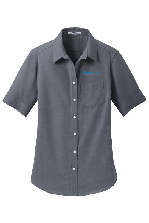 Port Authority Ladies Short Sleeve SuperPro Oxford Shirt for