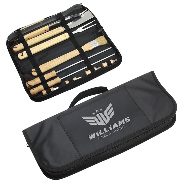 Redwood 10-piece Stainless Steel BBQ Set with Carrying Bag for