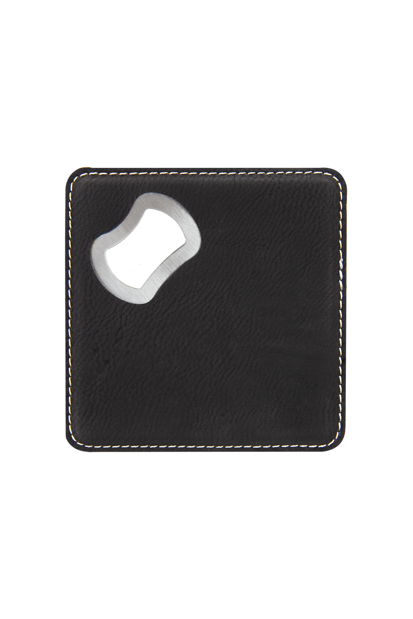 4" x 4" Square Laserable Leatherette Bottle Opener Coaster for