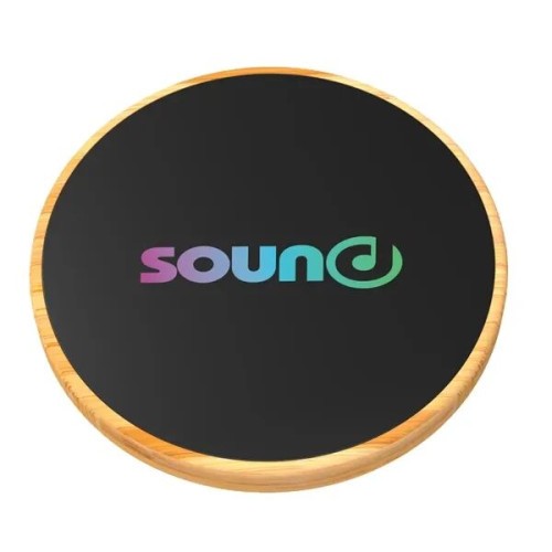 SCX Design™ Full-Color Bamboo 15W Wireless Charger for