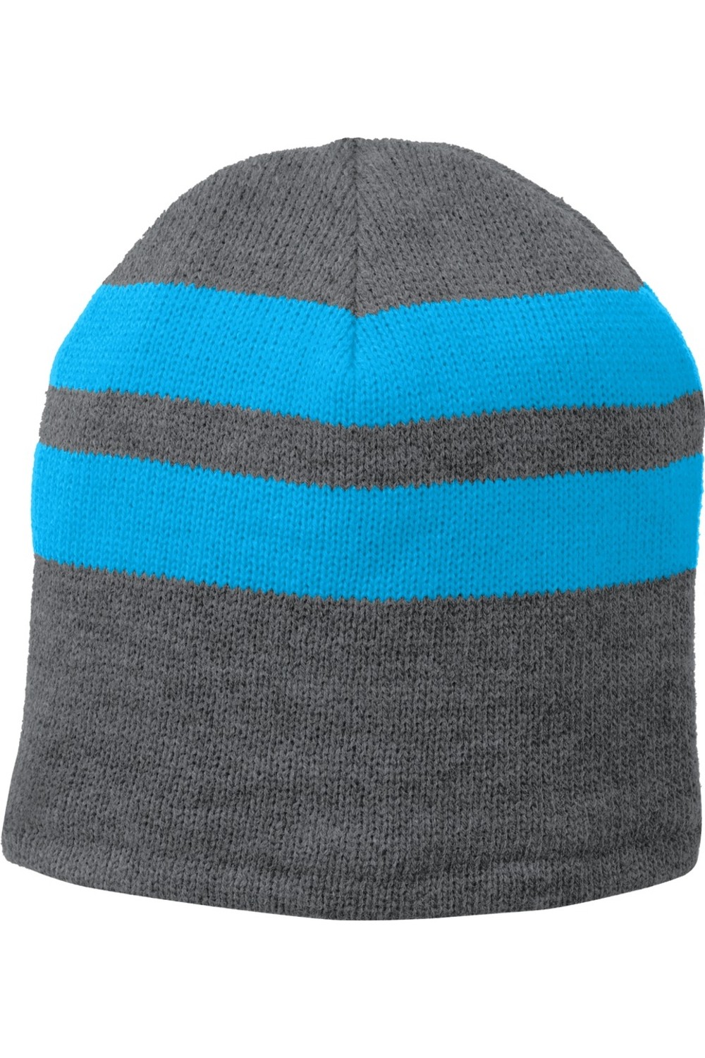Port & Co Fleece-Lined Striped Beanie Cap for