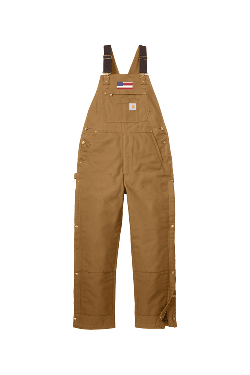 Carhartt Short Firm Duck Insulated Bib Overalls for