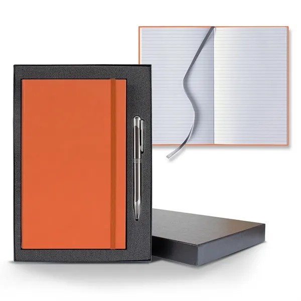 Tucson Banded Medio Lined White Page Journal Gift Set for