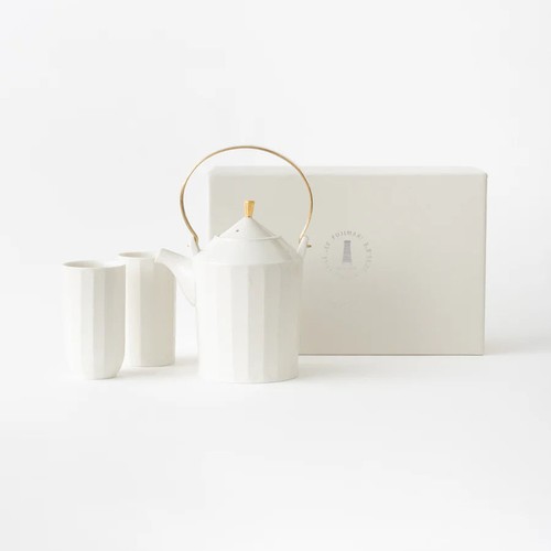 Tea Pot & Cups Set / Shinogi White for