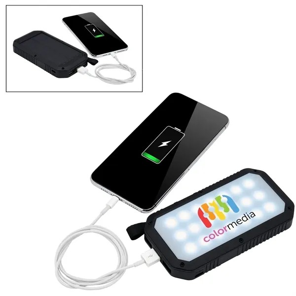 Trio Port Solar Charge LED Power Bank 8,000mAh for