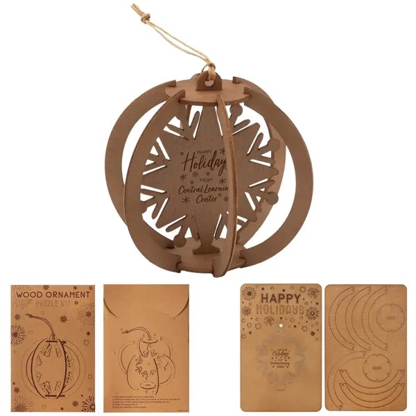 Wood Puzzle Holiday Christmas Tree Ornament Kit for