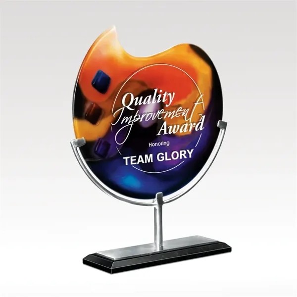 Art Glass Award - Metal & Marble Base - Delphi II for