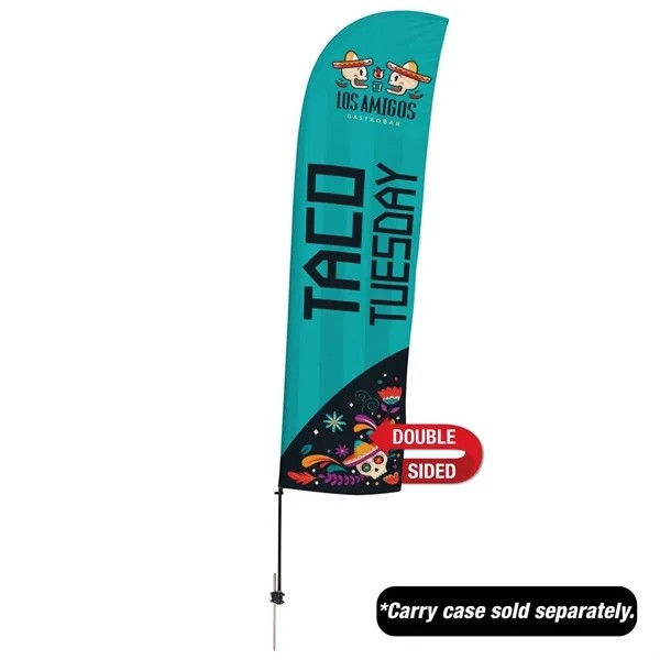 15' Value Blade Sail Sign Flag Kit Double-Sided Spike Base for