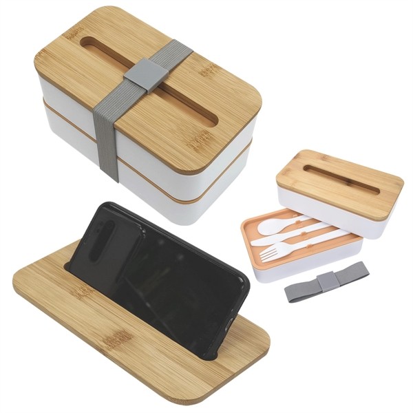 Stackable Bento Box With Phone Stand for