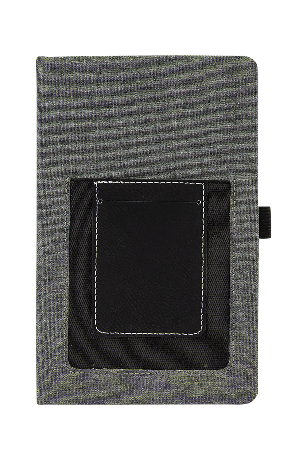 5 1/4" x 8 1/4" Gray Journal with Leatherette Cell/Card Slot for