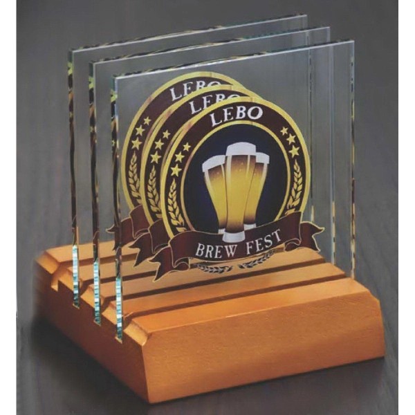Glass Coaster Set for