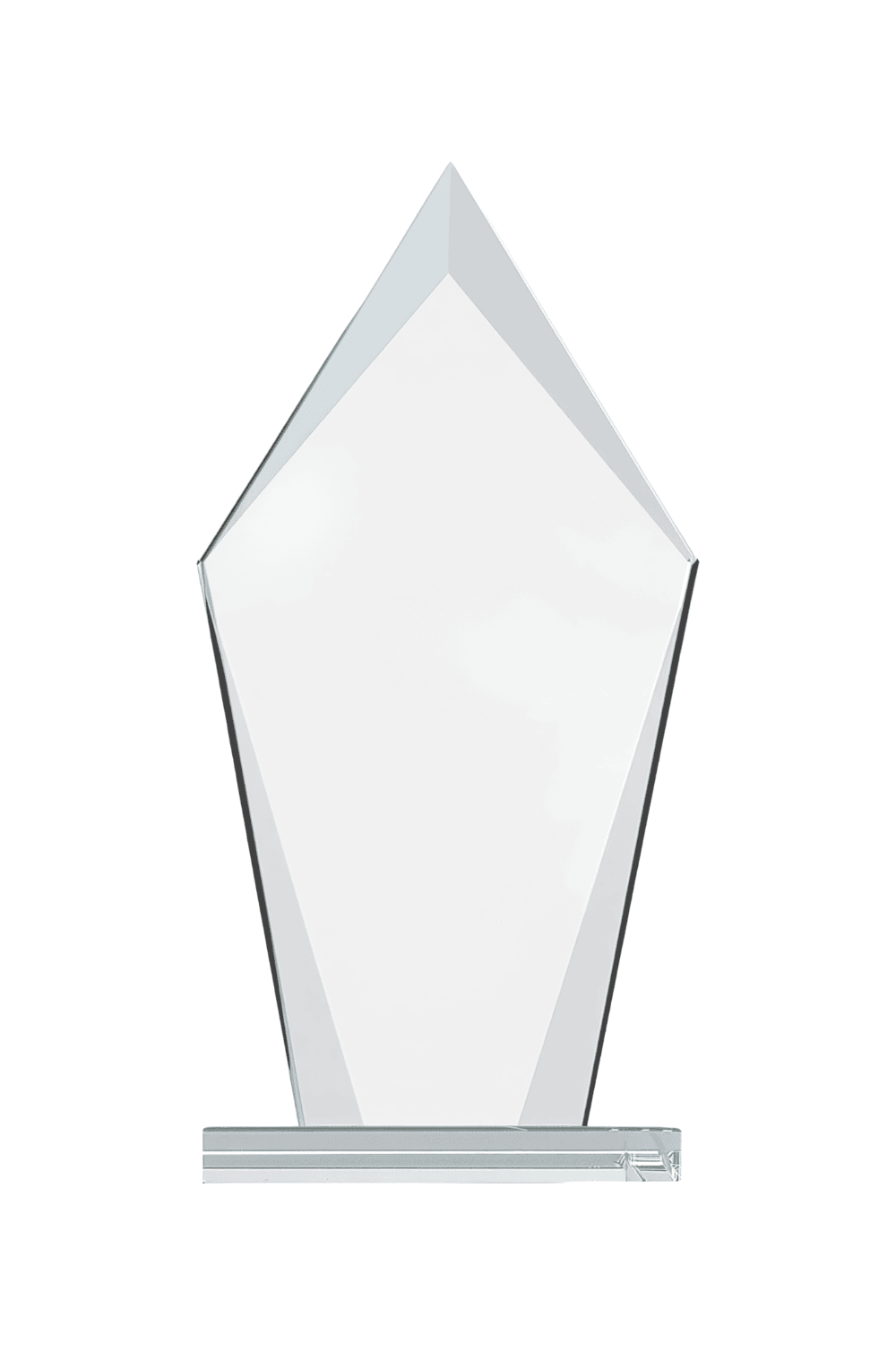 6 3/4" Diamond Clear Glass Award for