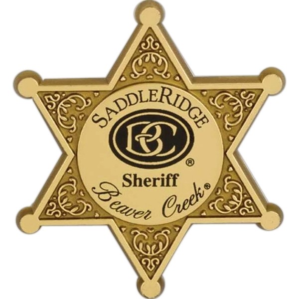 Six Point Star Plastic Badge for