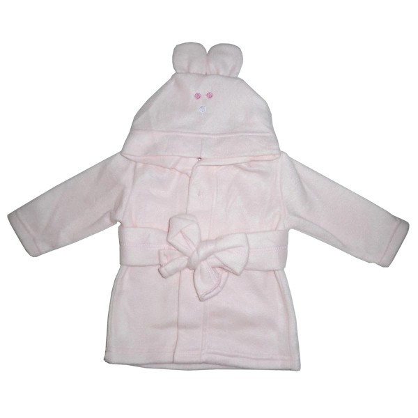 Fleece Pastel Bath Robe with Rabbit Ears Hoodie for