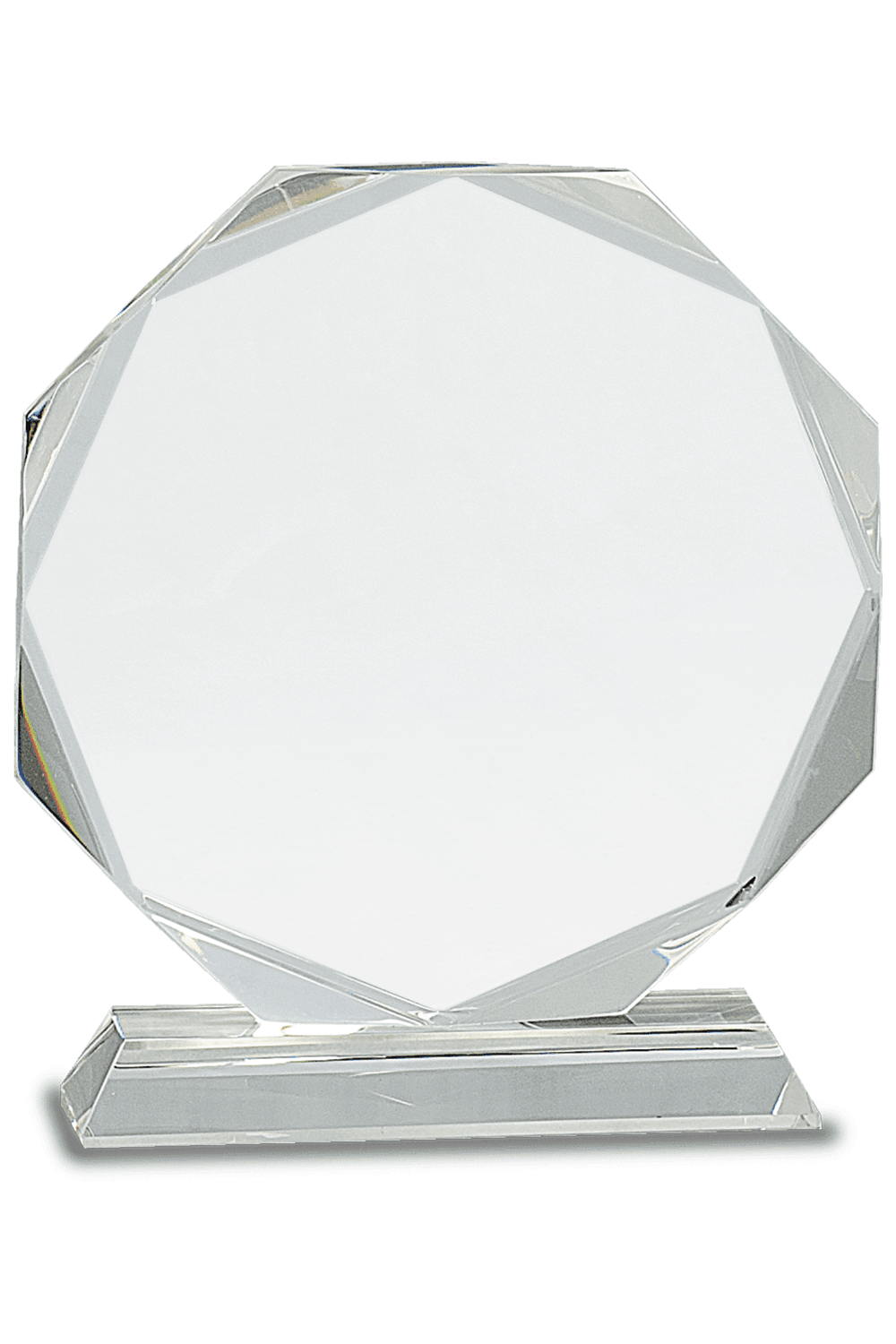 7 1/4" Clear Crystal Octagon on Clear Pedestal for