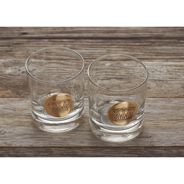 Staten 2-Piece Rocks Glass Set in Engraved Pine Box for