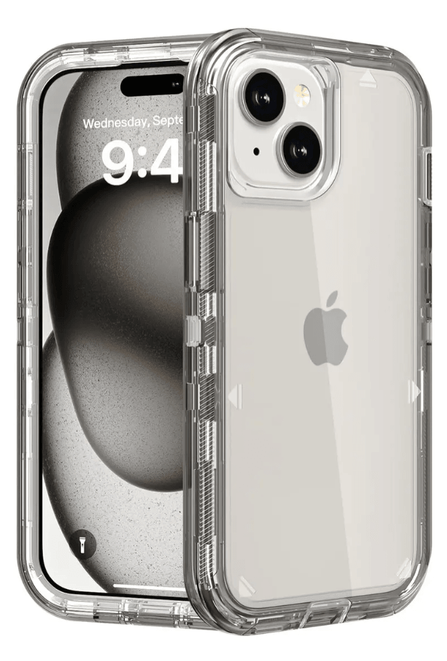 360° Rugged Clear iPhone Case with Front Frame (3-in-1) for
