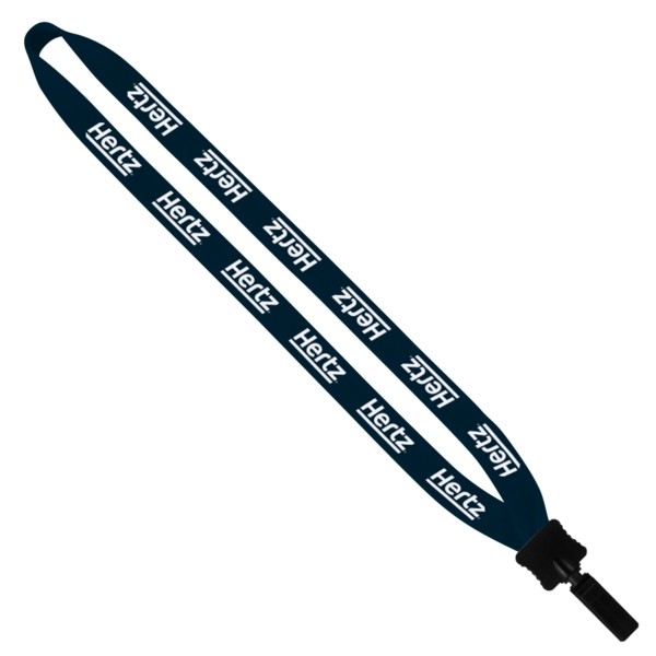 3/4" Cotton Lanyard with Plastic Clamshell & Bulldog Clip for