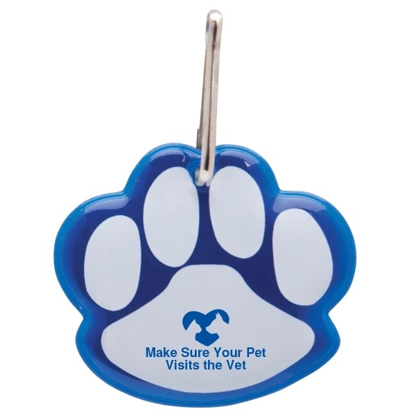 Paw Shaped Reflective Collar Tag for