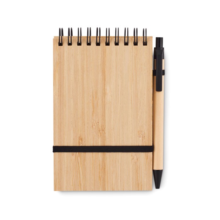 A6 Bamboo Notepad with Pen  for
