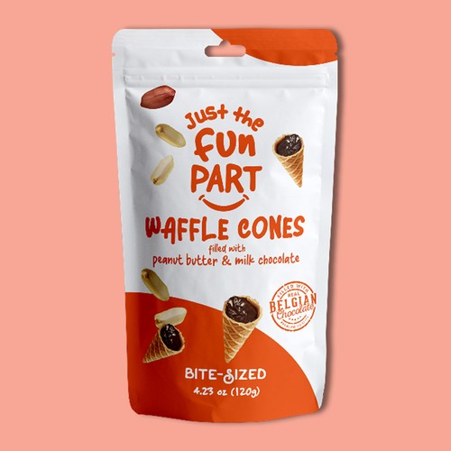 Peanut Butter & Milk Chocolate Filled Mini Waffle Cones 4.23 oz for