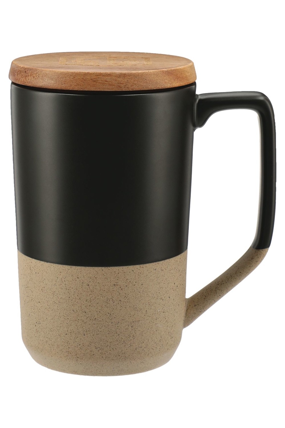 Tahoe Tea & Coffee Ceramic Mug with Wood Lid 16oz for