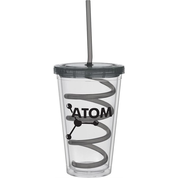 Carnival Cups - Color Curly Straw & Lid for