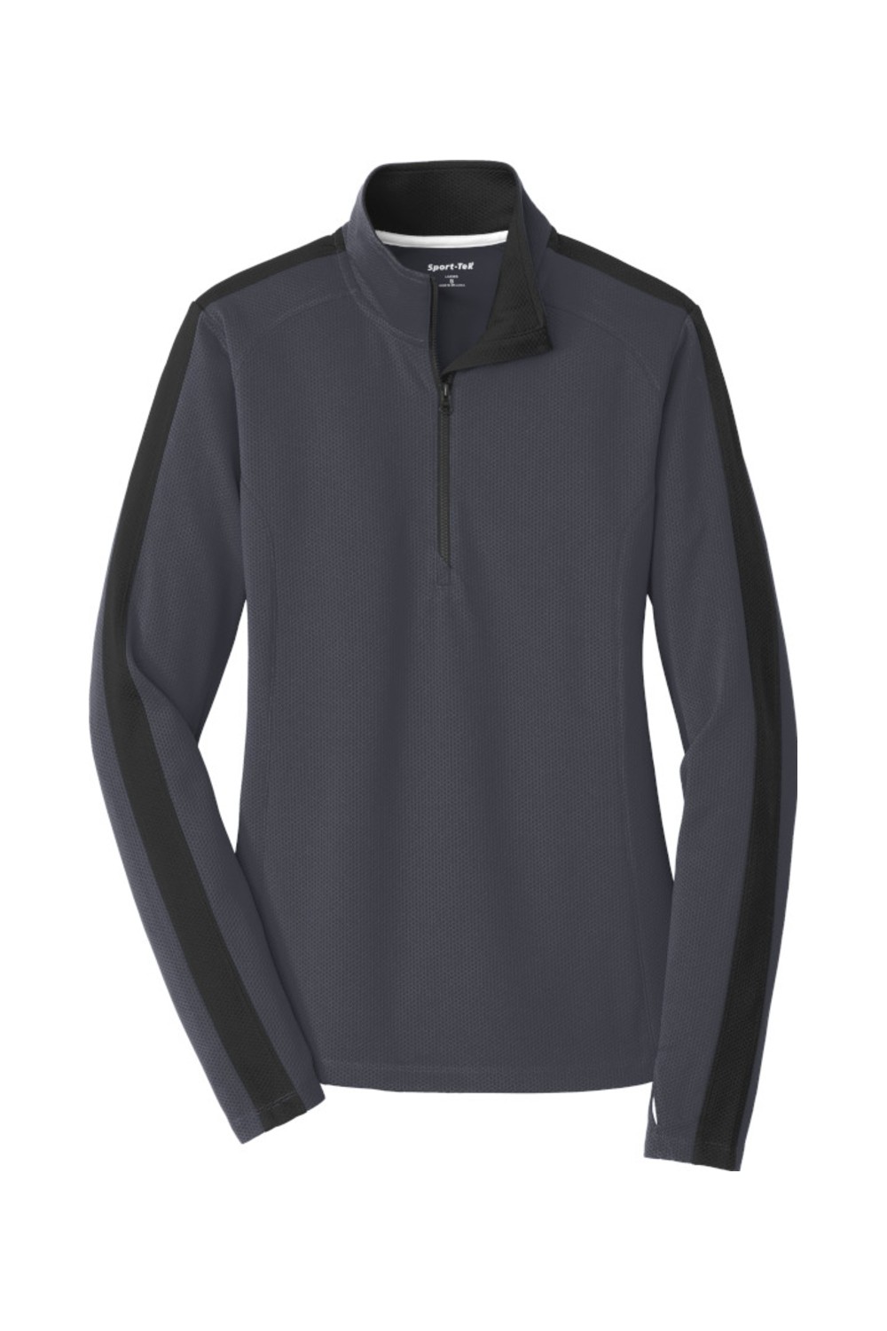 Sport-Tek Ladies Sport-Wick Textured Colorblock 1/4-Zip Pullover for