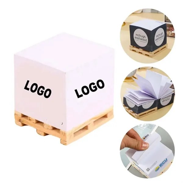 Custom Sticky Note Cube on Wood Pallet for