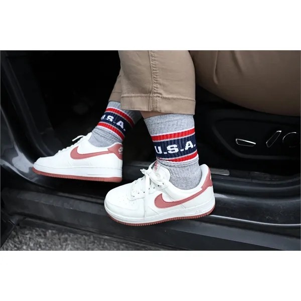 Ribbed Crew Athletic Sock - MADE IN USA for