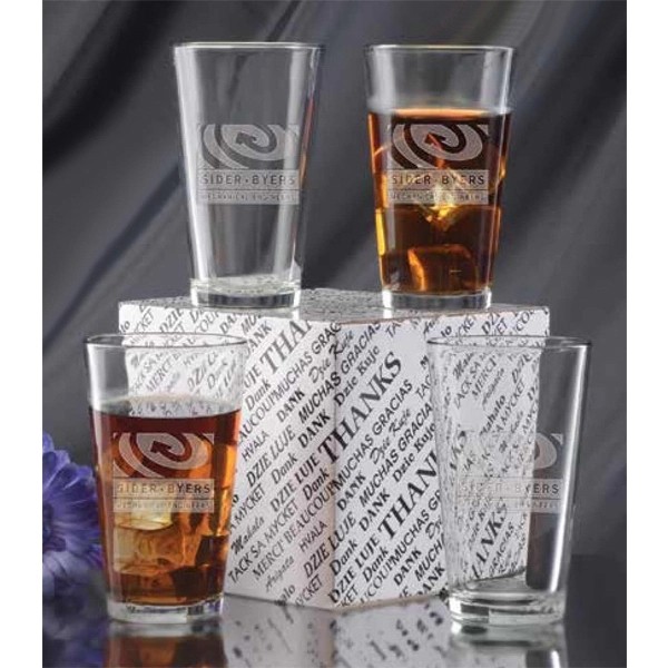 16 oz. Thank You Set of 4 Mixing Glasses for