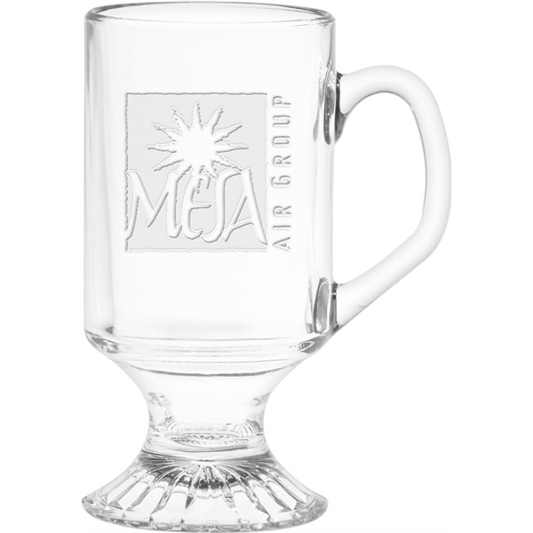10 oz. Irish Glass Coffee Mug - Deep Etched for