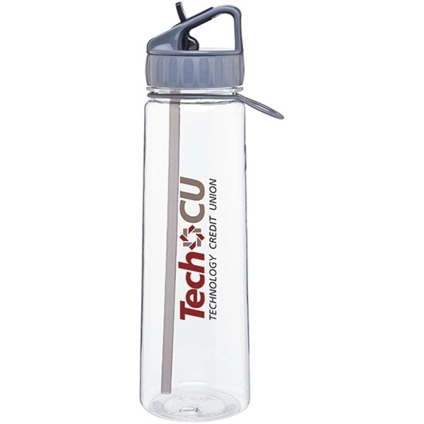 30 oz h2go Angle Single Wall Plastic Water Bottle w/Straw for