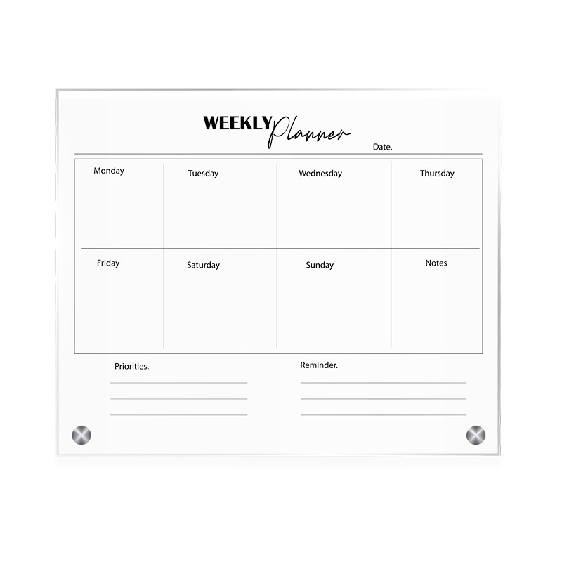 Acrylic Weekly Planner for