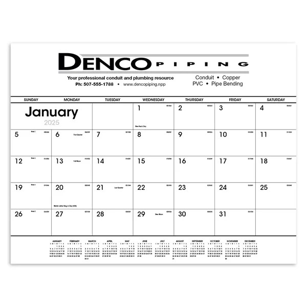 Triumph® Calendars Black & White Desk Pad for