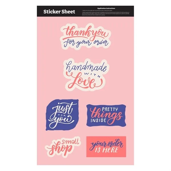Sticket Sheet 11.5" x 7" Custom Shapes for