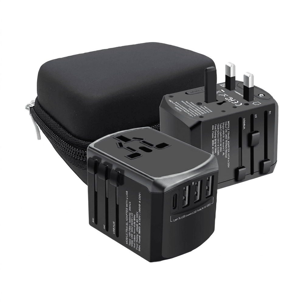 Universal Travel Adapter with 4 USB — 65W Multi-Port for