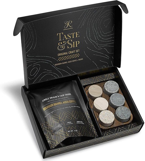 The Original ROCKS & Bourbon Barrel-Aged Coffee Set  for
