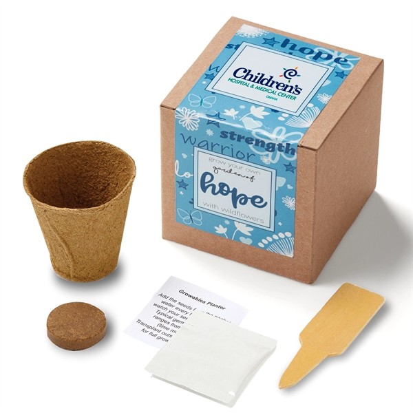 Blue Garden of Hope Seed Planter Kit in Kraft Box for
