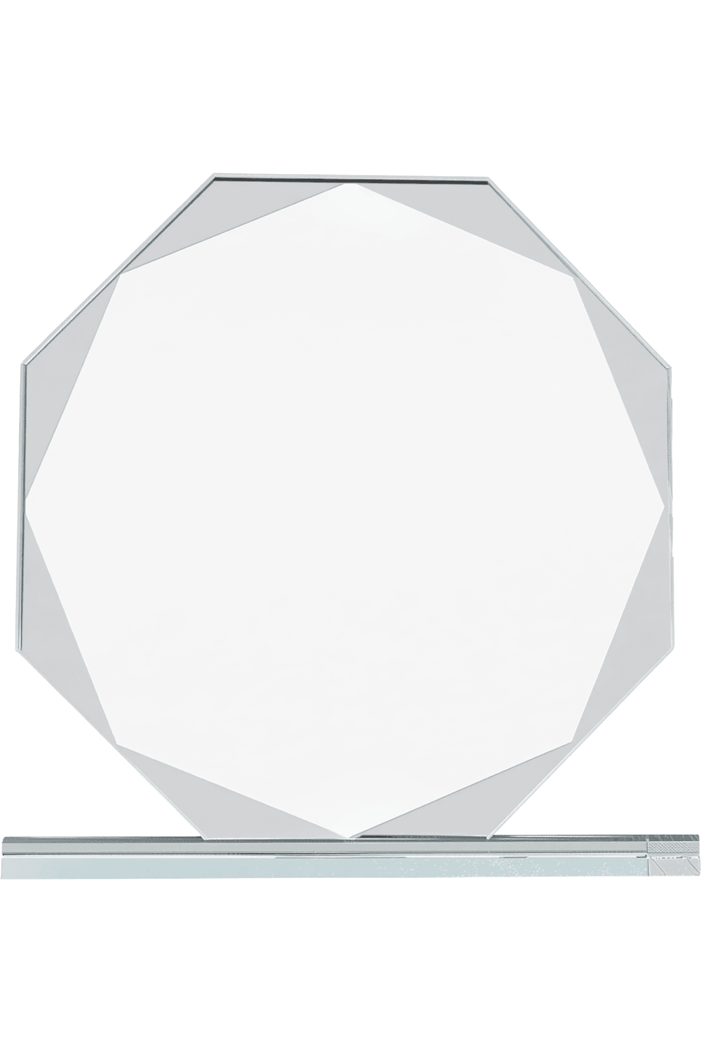 7 1/2" Octagon Clear Glass Award for