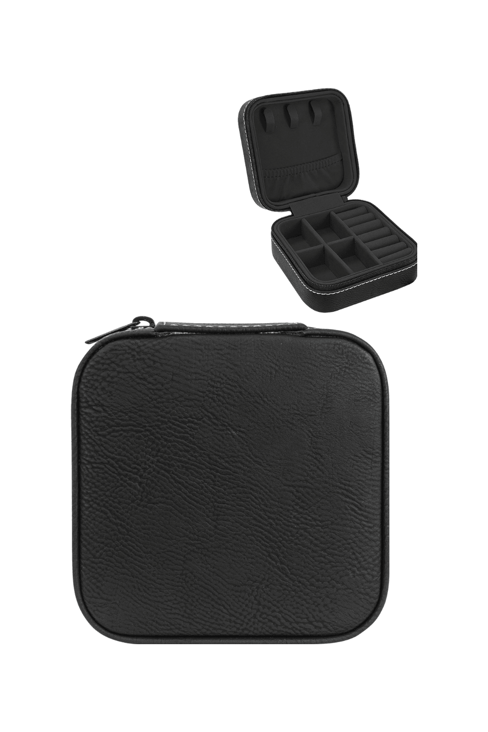 4" X 4" Leatherette Travel Jewelry Box with Black Lining for