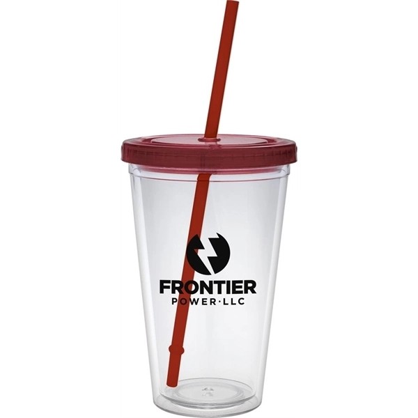 16 oz. Classic Carnival Cup - Color Lid and Straw for