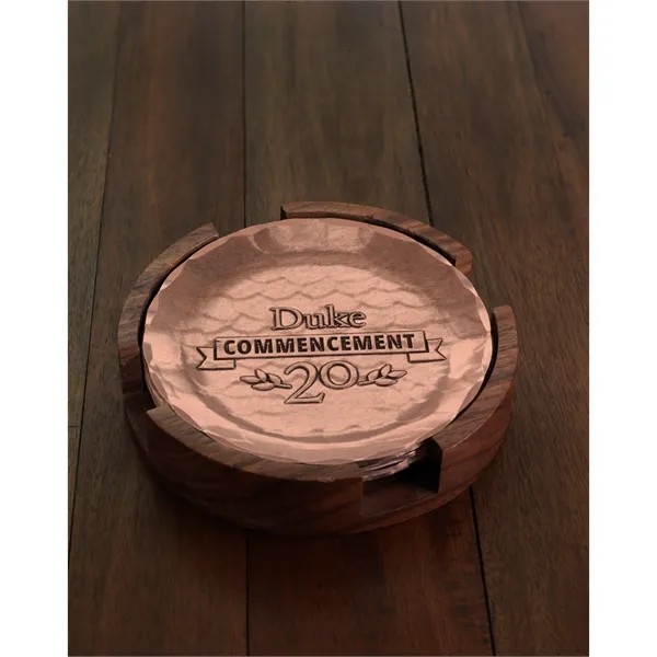 York Round Coaster Set with Round Caddy for