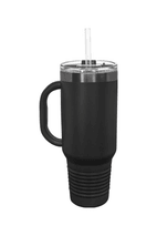 40 oz. ION-Plated Travel Mug with Handle, Straw Included