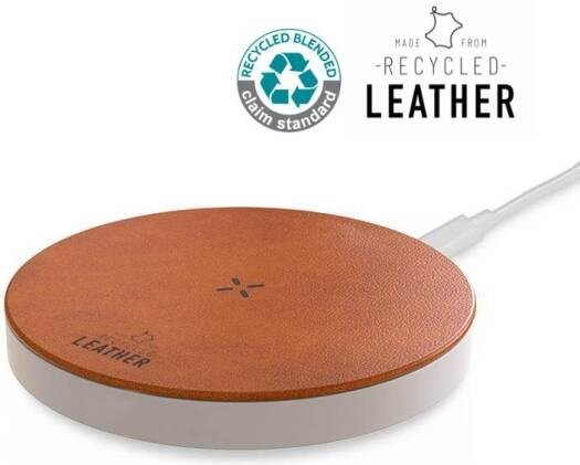 Recycled Leather 15W Wireless Charger for