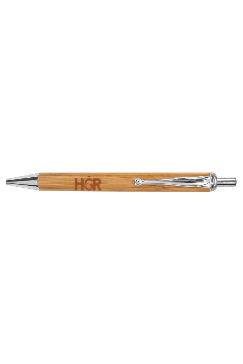 Bamboo with Silver Trim Laserable Pen for