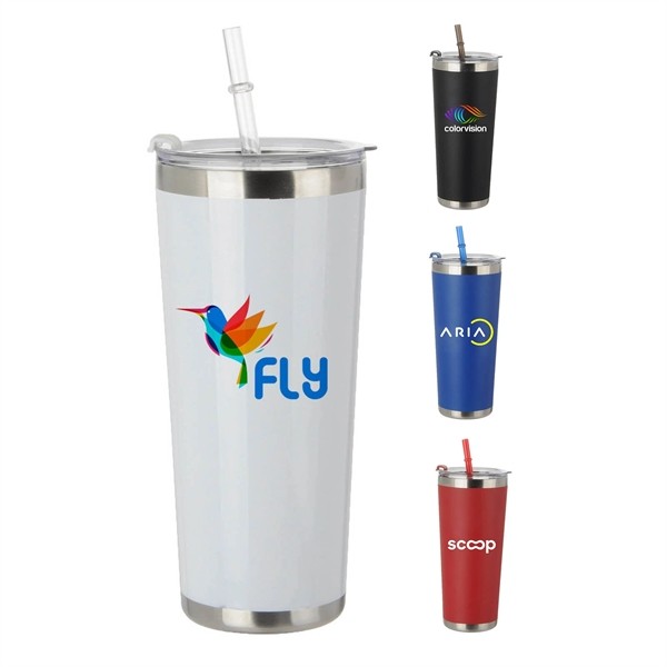 20 oz. Stainless Steel Tumbler with Straw for