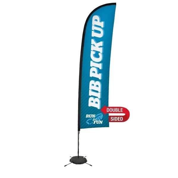 13' Premium Blade Sail Sign Flag, 2-Sided, Scissor Base for