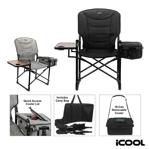 iCOOL Twin Peaks Deluxe Camping Chair With 18-Can Cooler for