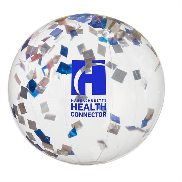16" Blue and White Confetti Beach Ball for